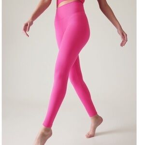Athleta Pink Capri Leggings Stretchy Activewear